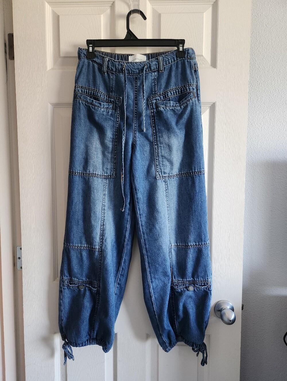 Habitual Baggy Barrel Cargo Pants Cinch Ankle Size S